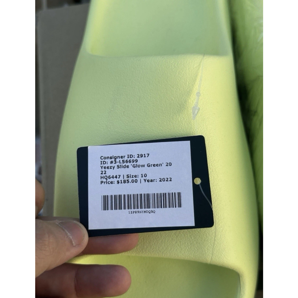 Yeezy Slide Glow Green- HQ6447 - Picture 3 of 5